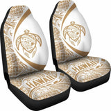 Hawaii Turtle Map Polynesian Car Seat Covers - White And Gold - Best Look - New 091114 - YourCarButBetter