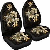 Hawaiian Kanaka Hibiscus Plumeria Mix Polynesian Turtle Car Seat Covers Gold New Awesome 091114 - YourCarButBetter