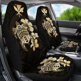 Hawaiian Kanaka Hibiscus Plumeria Mix Polynesian Turtle Car Seat Covers Gold New Awesome 091114 - YourCarButBetter