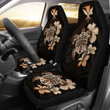 Hawaiian Kanaka Hibiscus Plumeria Mix Polynesian Turtle Car Seat Covers Orange New Awesome 091114 - YourCarButBetter