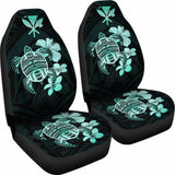 Hawaiian Kanaka Hibiscus Plumeria Mix Polynesian Turtle Car Seat Covers Turquoise New Awesome 091114 - YourCarButBetter
