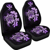 Hawaiian Kanaka Hibiscus Plumeria Mix Polynesian Turtle Car Seat Covers Violet New Awesome 091114 - YourCarButBetter