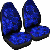 Hawaiian Map Turtle Hibiscus Blue Vintage Polynesian Car Seat Covers - New 091114 - YourCarButBetter