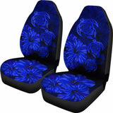 Hawaiian Map Turtle Hibiscus Blue Vintage Polynesian Car Seat Covers - New 091114 - YourCarButBetter
