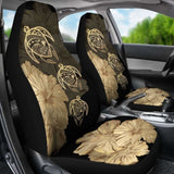 Hawaiian Map Turtle Hibiscus Gold Vintage Polynesian Car Seat Covers - New 091114 - YourCarButBetter