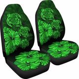 Hawaiian Map Turtle Hibiscus Green Vintage Polynesian Car Seat Covers - New 091114 - YourCarButBetter