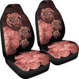 Hawaiian Map Turtle Hibiscus Peach Vintage Polynesian Car Seat Covers - New 091114 - YourCarButBetter