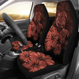 Hawaiian Map Turtle Hibiscus Red Vintage Polynesian Car Seat Covers - New 091114 - YourCarButBetter