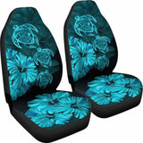 Hawaiian Map Turtle Hibiscus Turquoise Vintage Polynesian Car Seat Covers - New 091114 - YourCarButBetter