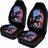 Horse Lovers Gift American Flag Car Seat Covers 210506 - YourCarButBetter
