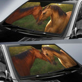 Horses Pair Couple 4K Car Sun Shade 172609 - YourCarButBetter