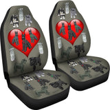 I Love Schnauzers Car Seat Covers (Sharkskin With Heart) 101819 - YourCarButBetter