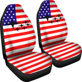 Iconic Subaru Mixed American Flag Printed Car Seat Covers 212803 - YourCarButBetter