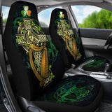 Ireland Celtic Car Seat Covers - Ireland Coat Of Arms With Celtic Cross - 160905 - YourCarButBetter
