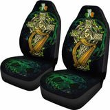 Ireland Celtic Car Seat Covers - Ireland Coat Of Arms With Celtic Cross - 160905 - YourCarButBetter
