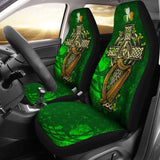Ireland Celtic Car Seat Covers - Ireland Coat Of Arms With Shamrock Patterns - 154230 - YourCarButBetter