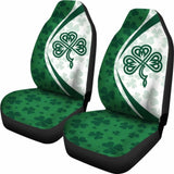Ireland Shamrock Celtic Car Seat Covers White - Circle Style 154230 - YourCarButBetter