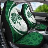 Ireland Shamrock Celtic Car Seat Covers White - Circle Style 154230 - YourCarButBetter