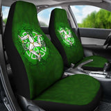 Isle Of Man Car Seat Cover - Triskelion With Celtic Cross & Circle (Green) - 160905 - YourCarButBetter