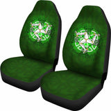 Isle Of Man Car Seat Cover - Triskelion With Celtic Cross & Circle (Green) - 160905 - YourCarButBetter