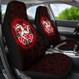 Isle Of Man Car Seat Cover - Triskelion With Celtic Cross & Circle (Red) - 160905 - YourCarButBetter