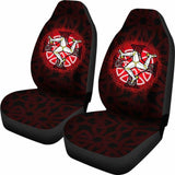 Isle Of Man Car Seat Cover - Triskelion With Celtic Cross & Circle (Red) - 160905 - YourCarButBetter