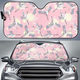 Japanese Crane Rose Pattern Car Auto Sun Shades 172609 - YourCarButBetter