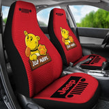 Jeep Grill Seat Covers-Eugene The Jeep-Red Black 101819 - YourCarButBetter