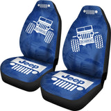 Jeep Offroad - Seat Cover Blue White Beach Palms 101819 - YourCarButBetter