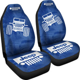 Jeep Offroad - Seat Cover Blue White Beach Palms 101819 - YourCarButBetter