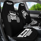 Jeep Offroad Wobble Car Seat Cover - White Black 101819 - YourCarButBetter