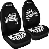Jeep Offroad Wobble Car Seat Cover - White Black 101819 - YourCarButBetter