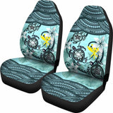 Kanaka Maoli (Hawaiian) Car Seat Covers - Polynesian Turtle Plumeria Blue Amazing 091114 - YourCarButBetter
