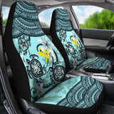 Kanaka Maoli (Hawaiian) Car Seat Covers - Polynesian Turtle Plumeria Blue Amazing 091114 - YourCarButBetter