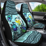 Kanaka Maoli (Hawaiian) Car Seat Covers - Polynesian Turtle Plumeria Blue Amazing 091114 - YourCarButBetter