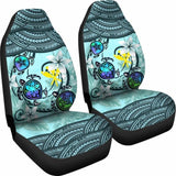 Kanaka Maoli (Hawaiian) Car Seat Covers - Polynesian Turtle Plumeria Blue Amazing 091114 - YourCarButBetter