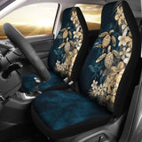 Kanaka Maoli (Hawaiian) Car Seat Covers - Sea Turtle Tropical Hibiscus And Plumeria Gold Awesome 091114 - YourCarButBetter