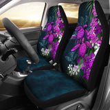 Kanaka Maoli (Hawaiian) Car Seat Covers - Sea Turtle Tropical Hibiscus And Plumeria Purple Amazing 091114 - YourCarButBetter
