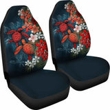 Kanaka Maoli (Hawaiian) Car Seat Covers - Sea Turtle Tropical Hibiscus And Plumeria Red Amazing 091114 - YourCarButBetter