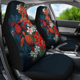 Kanaka Maoli (Hawaiian) Car Seat Covers - Sea Turtle Tropical Hibiscus And Plumeria Red Amazing 091114 - YourCarButBetter