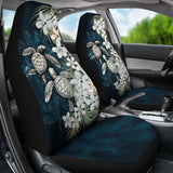 Kanaka Maoli (Hawaiian) Car Seat Covers - Sea Turtle Tropical Hibiscus And Plumeria White Amazing 091114 - YourCarButBetter