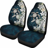 Kanaka Maoli (Hawaiian) Car Seat Covers - Sea Turtle Tropical Hibiscus And Plumeria White Amazing 091114 - YourCarButBetter