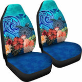 Kanaka Maoli (Hawaiian) Car Seat Covers Turtle With Hibiscus 091114 - YourCarButBetter