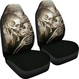 King And Queen Kissing Skulls Skeletons Death Car Seat Covers 212001 - YourCarButBetter