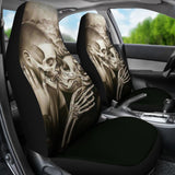King And Queen Kissing Skulls Skeletons Death Car Seat Covers 212001 - YourCarButBetter