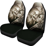 King And Queen Kissing Skulls Skeletons Death Car Seat Covers 212001 - YourCarButBetter