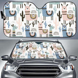 Lama Alpaca Cactus Hand Drawn Pattern Car Auto Sun Shades 085424 - YourCarButBetter
