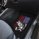 Largemouth Bass Fishing American Flag Star Stripes Car Floor Mats 211604 - YourCarButBetter