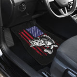 Largemouth Bass Fishing American Flag Star Stripes Car Floor Mats 211604 - YourCarButBetter