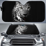 Leopard Dark Background Hd 4K Car Sun Shade 172609 - YourCarButBetter